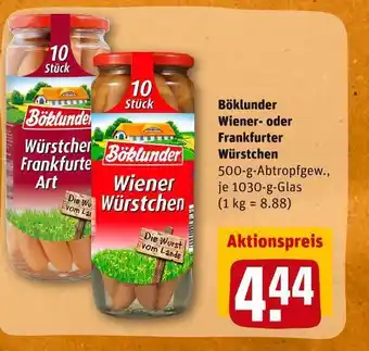 REWE Böklunder wiener- oder frankfurter würstchen Angebot