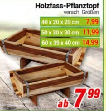 CENTERSHOP Holzfass-Pflanztopf Angebot