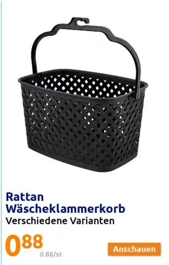 Action Rattan Wascheklammerkorb Angebot