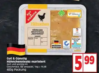 Edeka Gut & Gunstig Hahnchensteaks mariniert 400g Angebot