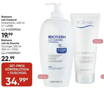 Galeria Biotherm Lait Corporel Körperlotion, 400 ml oder Biotherm Lait de Douche Duschgel, 200 ml Angebot