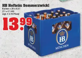 trinkgut HB Hofbräu  Sommerzwickl 20x0,5L Angebot