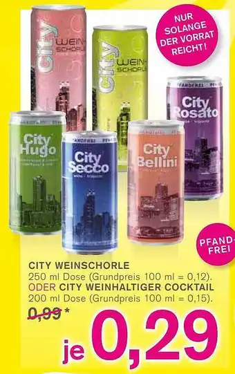 KODi City Weinschorle Oder City Weinhaltiger Cocktail Angebot