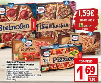 Elli Markt Original Wagner Steinofen Pizza, Pizzies oder Rustipani Angebot