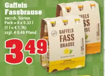 trinkgut Gaffels Fassbrause 6x0,33L Angebot