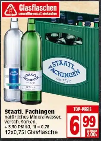 Elli Markt Staatl. Fachingen Natürliches Mineralwasser 12x0,75L Glasflasche Angebot