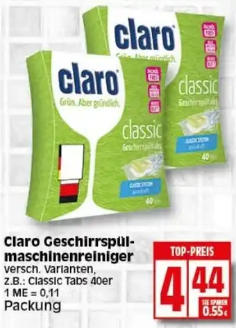 Elli Markt Claro Geschirrspülmaschinenreiniger Angebot