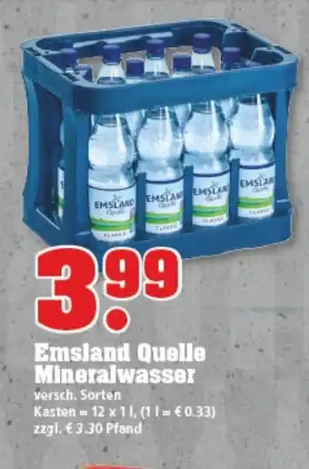 trinkgut Emsland Quelle Mineralwasser 12x1L Angebot