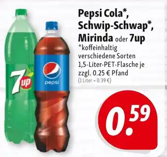 Nah & Frisch Pepsi Cola, Schwip Schwap, Mirinda oder 7up 1,5L Angebot