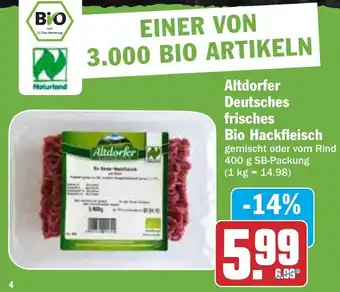 Hit Altdorfer Deutsches frisches Bio Hackfleisch 400 g Angebot