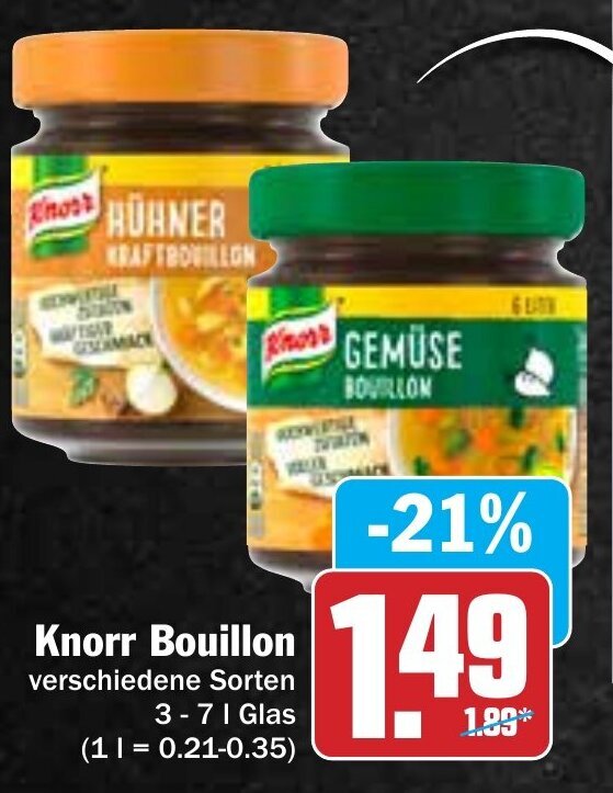 Knorr Bouillon 37 L Glas Angebot bei Hit