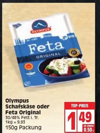 Edeka Olympus Schafskase oder Feta Original 150g Angebot