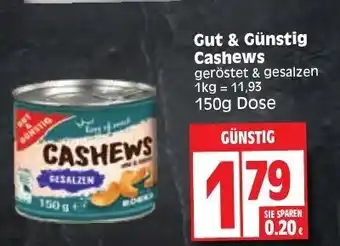 Edeka Gut & Gunstig Cashews 150g Angebot