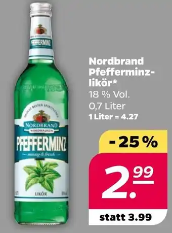 NETTO Nordbrand Pfefferminzlikör 0,7 Liter Angebot