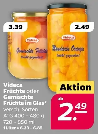 NETTO Videca Früchte oder Gemischte Früchte im Glas 720-850 ml Angebot