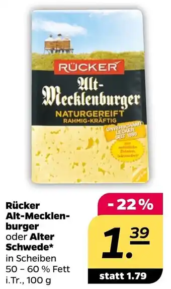 NETTO Rücker Alt Mecklenburger oder Alter Schwede in Scheiben 100 g Angebot