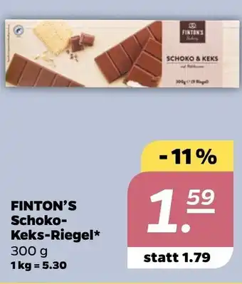 NETTO Finton's Schoko Keks Riegel 300 g Angebot