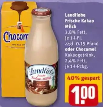 REWE City Landliebe Frische Kakao Milch 1L oder Chocomel Kakaogetränk 1L Angebot