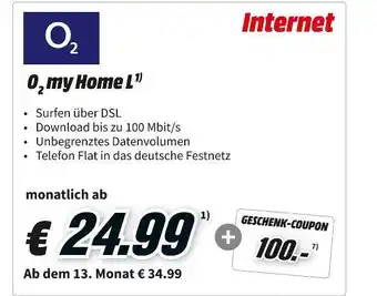 MediaMarkt Internet o2 my home Angebot