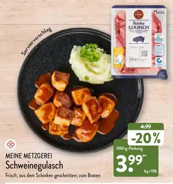 Aldi Nord Meine Metzgerei Schweinegulasch 500 g Packung Angebot