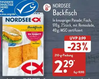 Aldi Nord Nordsee Backfisch 210 g Packung Angebot