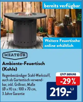 Aldi Nord Meateor Ambiente Feuertisch (Kohle) Angebot