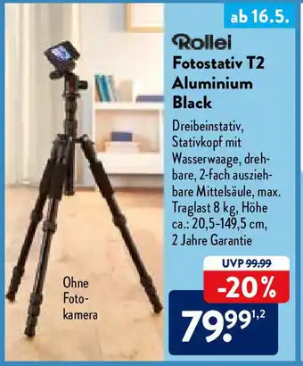 Aldi Nord Rollei Fotostativ T2 Aluminium Black Angebot