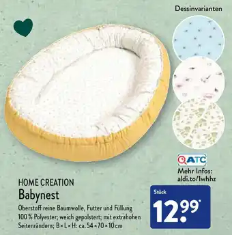 Aldi Nord Home Creation Babynest Angebot