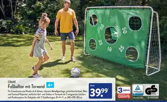 Aldi Nord Crane Fußballtor mit Torwand Angebot