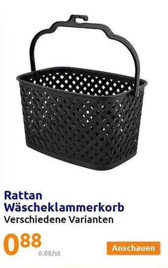 Action Rattan Wäscheklammerkorb Angebot