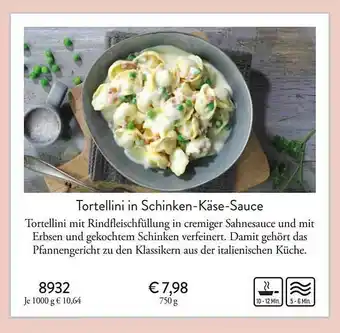 Eismann Tortellini In Schinken-käse-sauce Angebot