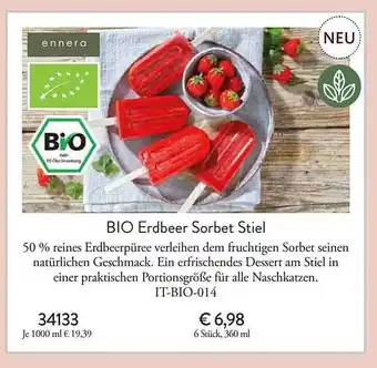 Eismann Bio Erdbeer Sorbet Stiel Angebot