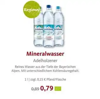 VollCorner Biomarkt Adelholzener Mineralwasser Angebot