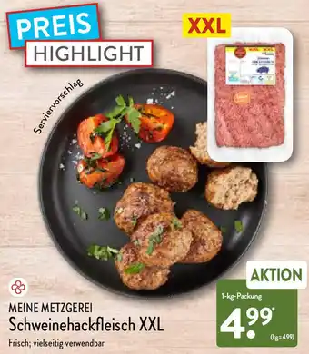 Aldi Nord Meine Metzgerei Schweinehackfleisch XXL 1kg Packung Angebot