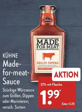 Aldi Nord Kühne Made for Meat Sauce 375 ml Flasche Angebot