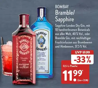 Aldi Nord Bombay Bramble/Sapphire 0,5 L Flasche Angebot