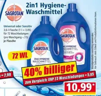 Norma Sagrotan 2in1 Hygiene Waschmittel 72 WL Angebot