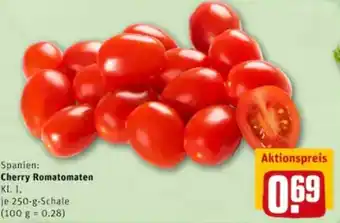 REWE City Spanien Cherry Romatomaten 25g Angebot