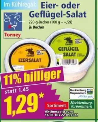 Norma Torney Eier oder Geflügel Salat 220 g Becher Angebot