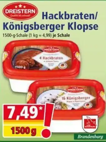 Norma Dreistern Hackbraten/Königsberger Klopse 1500 g Schale Angebot