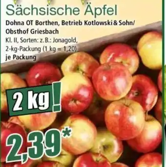 Norma Sächsische Äpfel 2 kg Packung Angebot