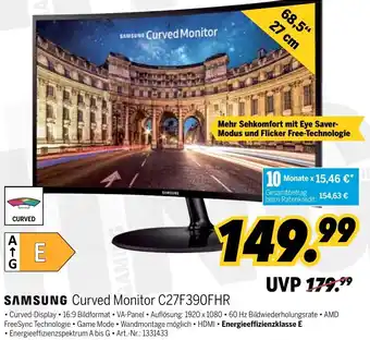 MEDIMAX Samsung Curved Monitor C27F390FHR Angebot