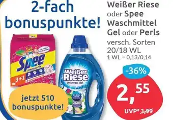 Budni Weißer Riese oder Spee Waschmittel Gel oder Perls 20/18 WL Angebot