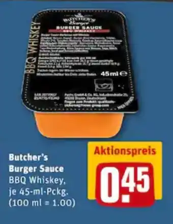 REWE City Butcher's Burger Sauce BBQ Whiskey 45ml Angebot