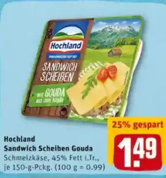 REWE City Hochland Sandwich Scheiben Gouda 150g Angebot