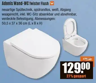 V Baumarkt Adonis Wand WC Twister Flush Angebot