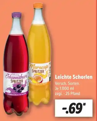 Lidl Leichte Schorlen 1L Angebot