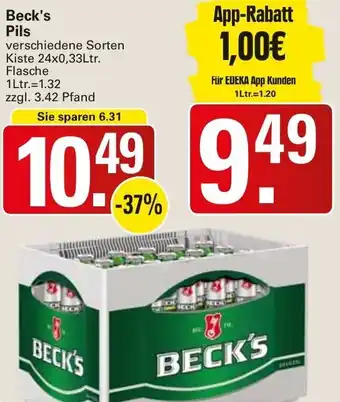 WEZ Beck's Pils 24x0,33 Ltr. Flasche Angebot