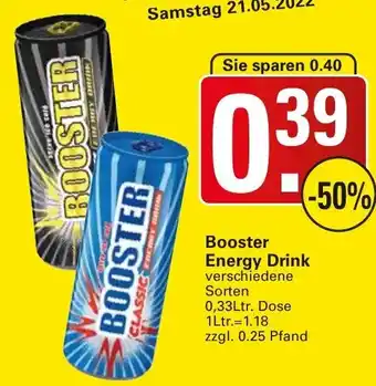 WEZ Booster Energy Drink 0,33Ltr. Dose Angebot