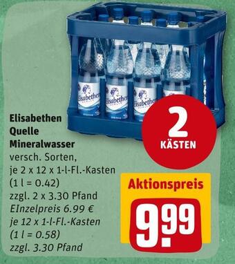 REWE Elisabethen quelle mineralwasser Angebot